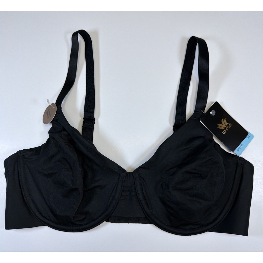 Wacoal At Ease Bra Womens 34C Black Underwire Style 855308 Stretch NWT
